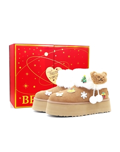 Ботинки короткие зимние Milk Bear Crispy, белый / коричневый Ugg