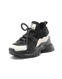 Низкие массивные кроссовки женские, черно-белые C°banner