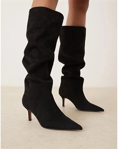 Женские сапоги Cydney из искусственной замши на каблуке, черный Asos design