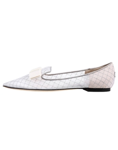 Туфли женские серебряные на плоской подошве Jimmy choo