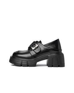 Лоферы женские, черные/красно-коричневые Josiny