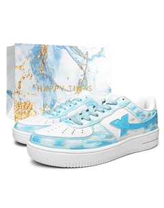 Легкие, увеличивающие рост, нескользящие, низкие кроссовки для скейтбординга Air Force One, унисекс, небесно-голубые Xtep