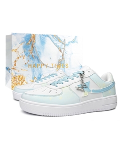 Легкие нескользящие низкие кроссовки для скейтбординга Air Force One унисекс светло-голубые Xtep