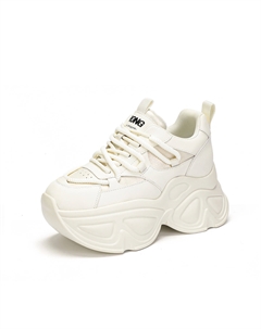 Массивные кроссовки, увеличивающие рост, легкие, низкие, повседневные, женские, цвета экрю и абрикос, Ecru Red dragonfly