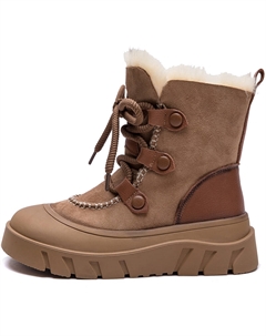 Теплые короткие зимние сапоги женские, Yellow Brown Jay