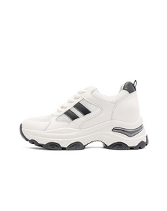 Дышащие низкие повседневные туфли для увеличения роста для женщин, White/Apricot Red dragonfly