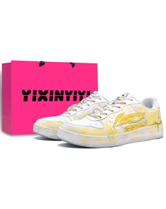 Кроссовки Pontoon Boats с низким верхом, нескользящие, износостойкие, дышащие, унисекс, для скейтбординга, янтарно-золотые, Amber Gold (Shopping Bag) Li-ning