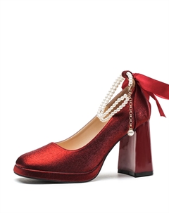 Туфли на высоком каблуке, женские, красные Bigtree