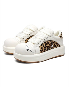 Низкие кроссовки для скейтбординга, увеличивающие рост, унисекс, Leopard Print White Weishibangwei