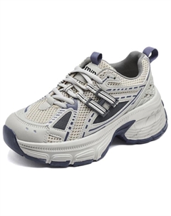 Легкие низкие кроссовки Chunky высотой 6 см для женщин, Gray Blue 15 mins