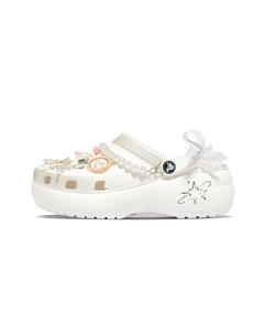 Классические женские туфли-сабо на платформе, серебристо-белые, Star Clogs Crocs