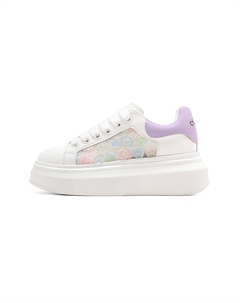 Нескользящие низкие кроссовки для женщин, White Purple C°banner