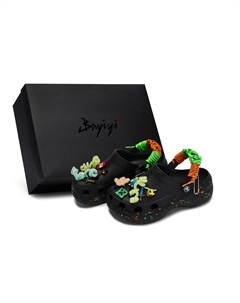 Классические сабо на платформе 811 Manufacturing, женские сабо Pixel Paradise, черные, Black Crocs