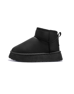 Теплые, водонепроницаемые, нескользящие, короткие зимние ботинки на платформе для женщин, Black Nocopy