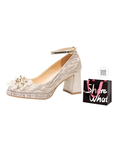 Туфли на высоком каблуке для женщин, Champagne Gold+Shopping Bag Bigtree