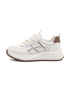 Женские кроссовки с низким верхом и массивной подошвой, устойчивые к истиранию, Beige Brown Red dragonfly