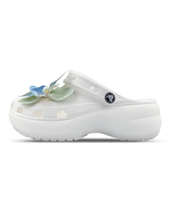 Классические женские белые сабо на платформе Crocs