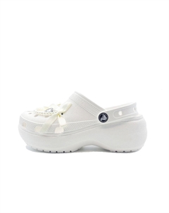 Классические сабо на платформе с подкладкой, крылья бабочки, двойные, милые, кампусные, пляжные, унисекс, белые Crocs