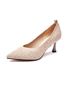 Туфли на высоком каблуке с расклешенным каблуком, бежевые женские Red dragonfly