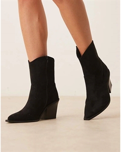 Женские ботинки Remedy в стиле вестерн на каблуке, черный Asos design