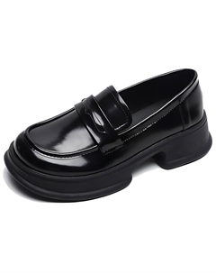 Лоферы 5CM женские, ярко-черные Weishibangwei