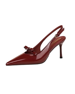 Женские туфли на тонком каблуке и высоком каблуке, Burgundy Bigtree