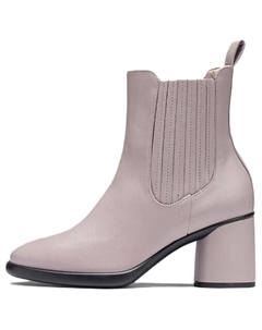 Короткие женские ботинки челси серо-розового цвета Ecco