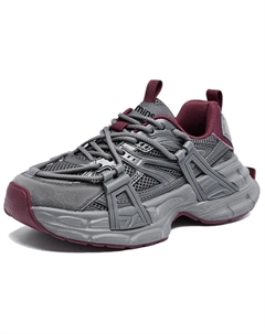 Низкие массивные кроссовки женские, Gray Red 15 mins