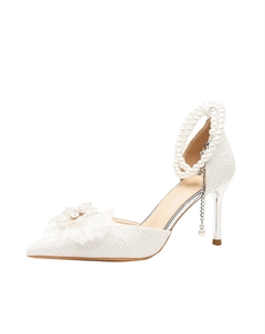 Туфли на высоком каблуке женские белые Bigtree