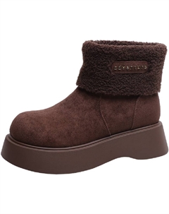 Ботинки Classic Round Tip Comfortable Versatile Lightweight For The Feet Retro Texture Minimalist Style Warm Women's, Khaki Mulinsen