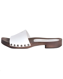 Женские сандалии Quiet Slide белого цвета Miu miu