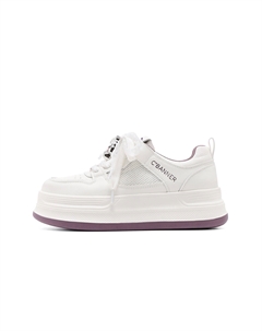 Низкие женские кроссовки для скейтбординга, белые, фиолетовые C°banner