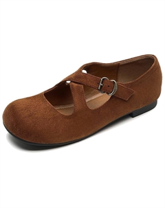 Туфли Мэри Джейн женские коричневые Weishibangwei