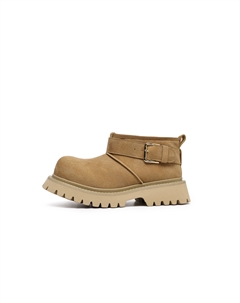 Износостойкие, увеличивающие рост, нескользящие, короткие зимние ботинки унисекс, коричневые Hong kong meng