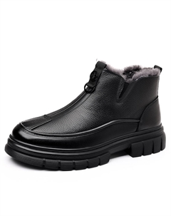 Теплые короткие зимние сапоги унисекс черные Kangaroo head