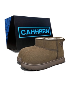 Зимние ботинки замшевые короткие, черный Cahhrrn