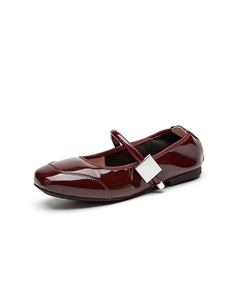 Туфли Мэри Джейн на плоской подошве женские, Burgundy Quicheshoes