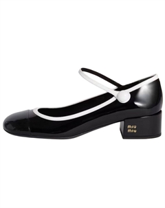 Туфли Мэри Джейн на массивном каблуке 3,5 см, женские, черные Miu miu
