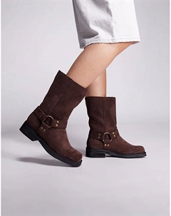 Мотоботы Sienna из коричневой искусственной замши Public desire