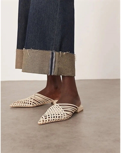 Мюли Zadie премиум-класса из замши на плоской подошве в цвете «кремовый» Arrange