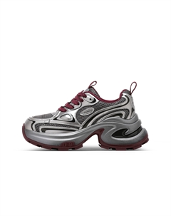 Женские кроссовки с низким верхом и массивной подошвой, устойчивые к истиранию, Black Red C°banner