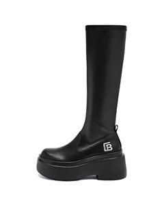 Женские сапоги высокие на платформе, черный Agsdon