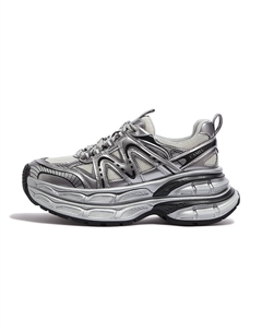 Низкие, износостойкие, массивные кроссовки для женщин, Gray/Silver/Black Camel