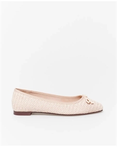 Базовые балетки из рафия с лентой, розовый Сфера