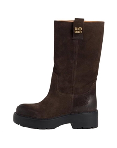 Замшевые ботильоны женские темно-коричневые Miu miu