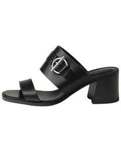 HERMES Тапочки-слайды 6 см женские черные Hermès