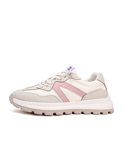 Дышащие и легкие низкие повседневные туфли для женщин, Beige Pink Mulinsen