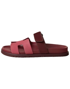 HERMES Женские тапочки-слайды Chypre Slide, розово-красные Hermès