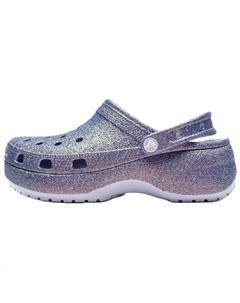 Сабо женские на платформе Irid Glitter Clog, фиолетовые Crocs