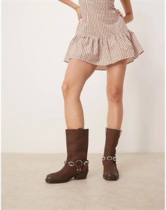 Ботильоны Chase из кожи в стиле бохо из коричневого нубука от Asos design